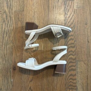 White Bridal Block Heel Sandals